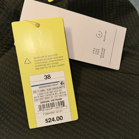 All in motion olive green size 38 shorts New - Picture 6 of 6